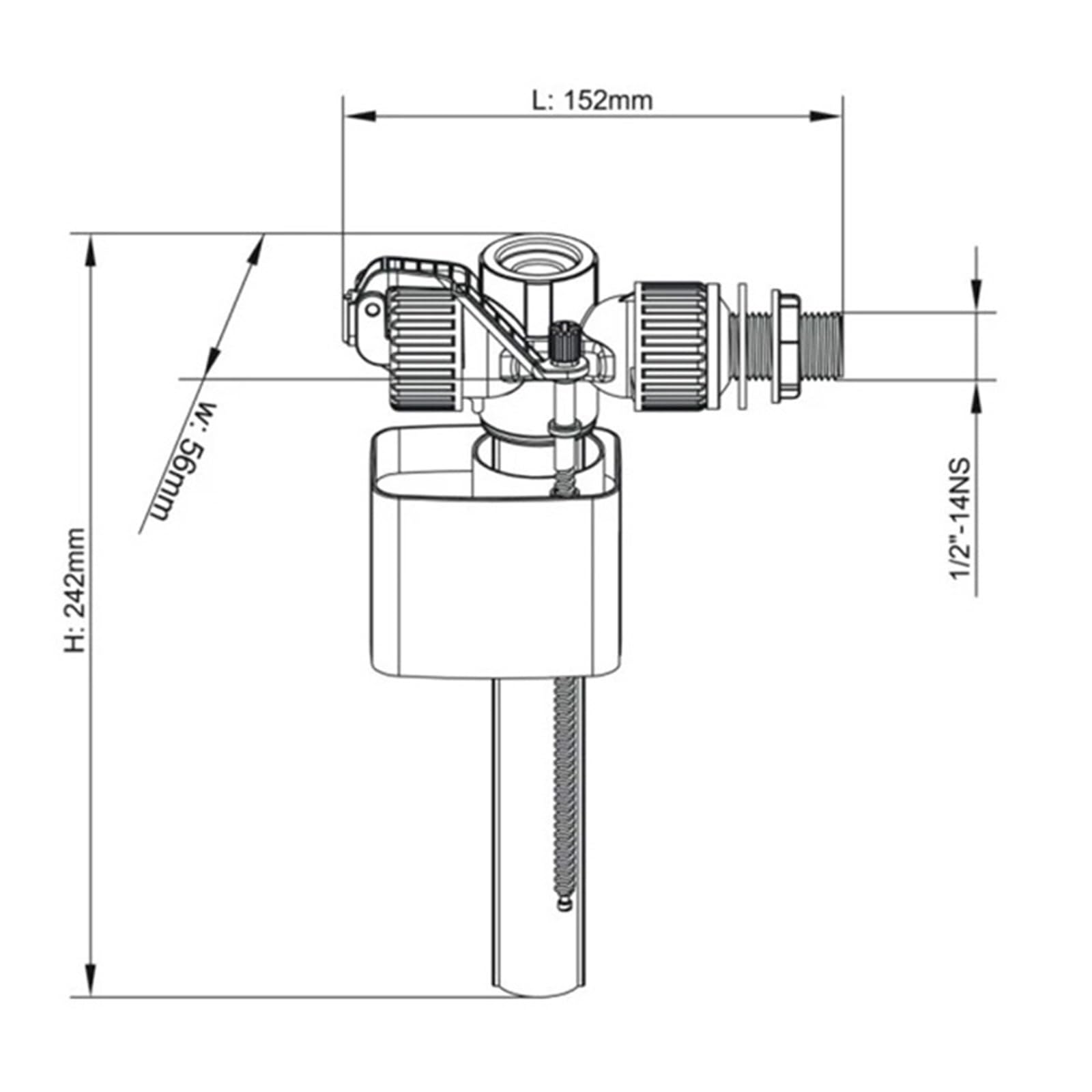 Spülventil für Toilettenspülkasten Linear Control Toilet Fitting Outlet Valve Water Saving Flush Kit Tank Drain Fittings System(1-piece side inlet-1)