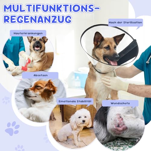 Eyein Hundebody Nach Op, Atmungsaktiver Verstellbarer Einteiler für weibliche und männliche Hunde, Anti-Lecken und Wundschutz, Alternative zu E-Kragen und Trichter nach Operationen, Grau, M
