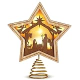 Craftsatin 9.2 x 7.8 Inch Nativity Christmas Tree Topper Star Tree Topper Star of...