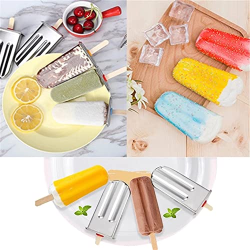 Subiaobd Set mit 10 Edelstahl-EIS am Stiel-Formen, DIY-Eismaschine, selbstgemachte Eislutscher-Maschine mit Tablett… – Bild 6