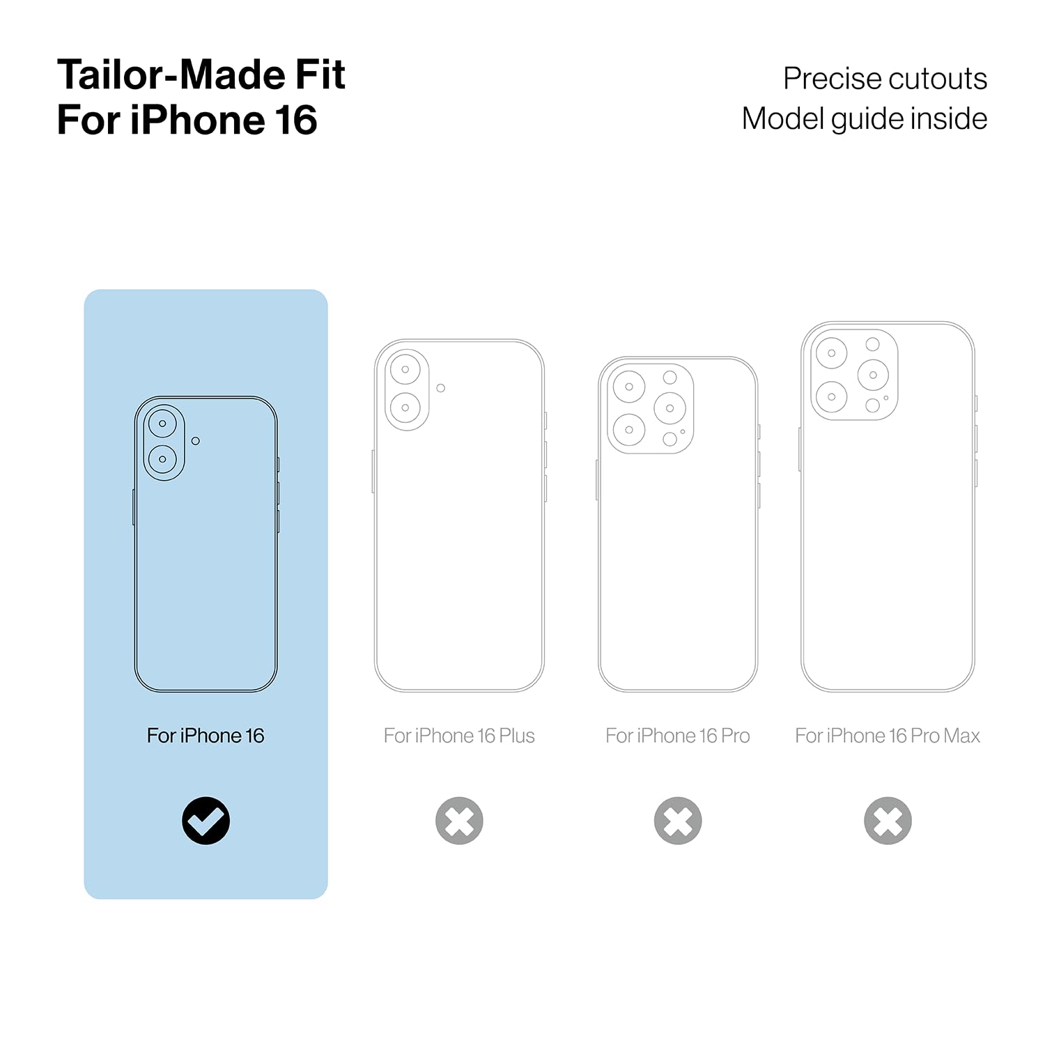 ORIbox Seralyn - Custodia per iPhone 16, compatibile con MagSafe, protezione antiurto a triplo strato, retro trasparente con elegante cornice opaca (6,1 pollici, cielo nebbia)