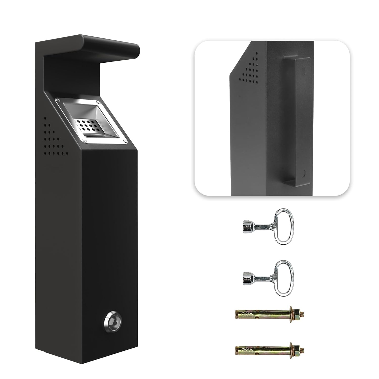 Cubo de basura montado en la pared, se puede cerrar con 3 entradas, cubo de basura de cocina con llave, resistente al agua para hoteles, cafeterías, oficinas, restaurantes, bares, 42 × 12 × 12