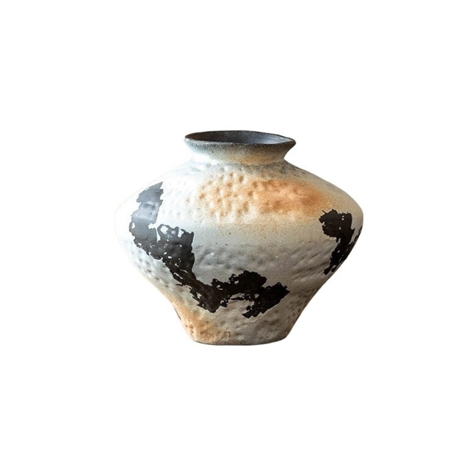 guiling-1986 Vases Decor Rustic Handcrafted Ceramic Vase Home Decoration Vintage Style Flower Vases(Small)