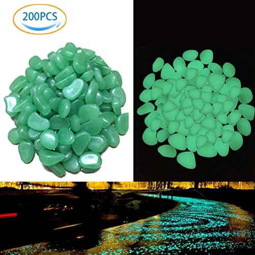 NABLUE Decorative Gravel Garden,Glow in the Dark Garden Noctilucent Pebbles Stone for Walkways Driveway Park Ornaments, Fantastic Garden or Yard, DIY Decorative,Aquarium Gravel Fish Tank (Green)