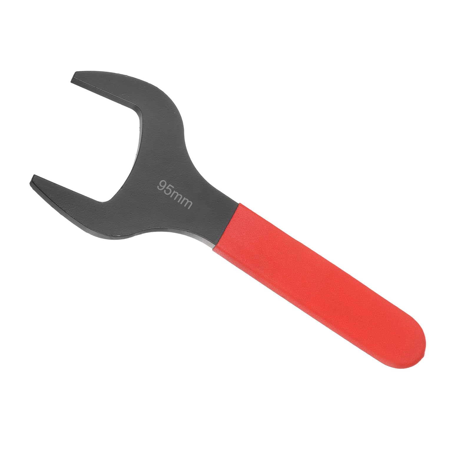 Awclub 95mm Open End Wrench, 15 Degree Offset Thin U-Shaped Spanner with Red Shank, Black Finish for Automotive Repair & Furniture Assembly