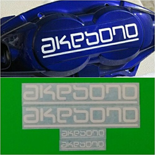 R&G AKEBONO Brake Caliper HIGH Temp Decal Sticker Set of 4 (White)