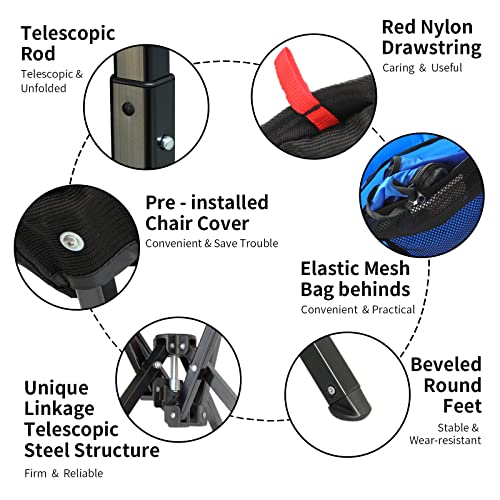 Centerlok Camping Chairs For Adults Small Sized Compact And Sturdy Outdoor Chair Easy Quick Setup In 5 Seconds Supports 220Lbs, Blue #TOP4