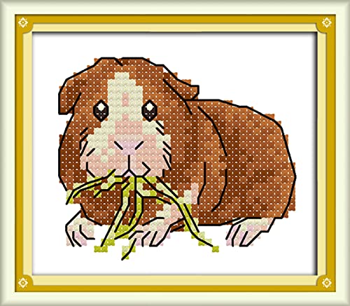 Point de Croix Pré-imprimé Hamster pour broder facilement sans compter les fils 40x50