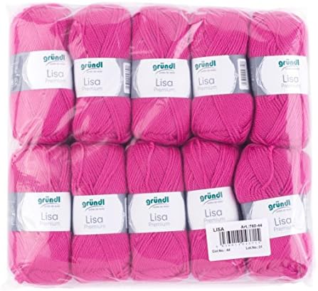 Gründl 760-07 Lisa Premium wool, polyacrylic, pastel turquoise, 32 x 27 x 6 cm, pack of 10