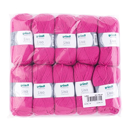 Gründl Lisa Premium Bolsa de 10 Ovillos, Acrílico, Rosa, 34 x 30 x 8.5 cm, 1330 thumbnail