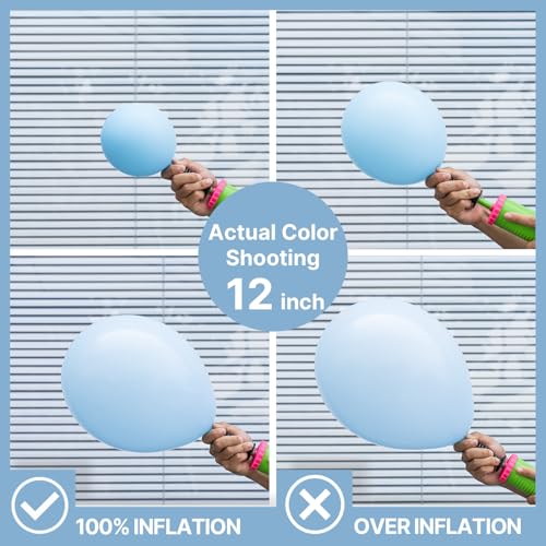 Image of PartyWoo Baby Blue Balloons 50pcs 5 Inch Small Mini Light Pastel Sky Aqua Blue Balloons for Graduation Baby Shower Gender Reveal Weddings Easter Birthday Bachelorette Party Decorations Blue-Q13
