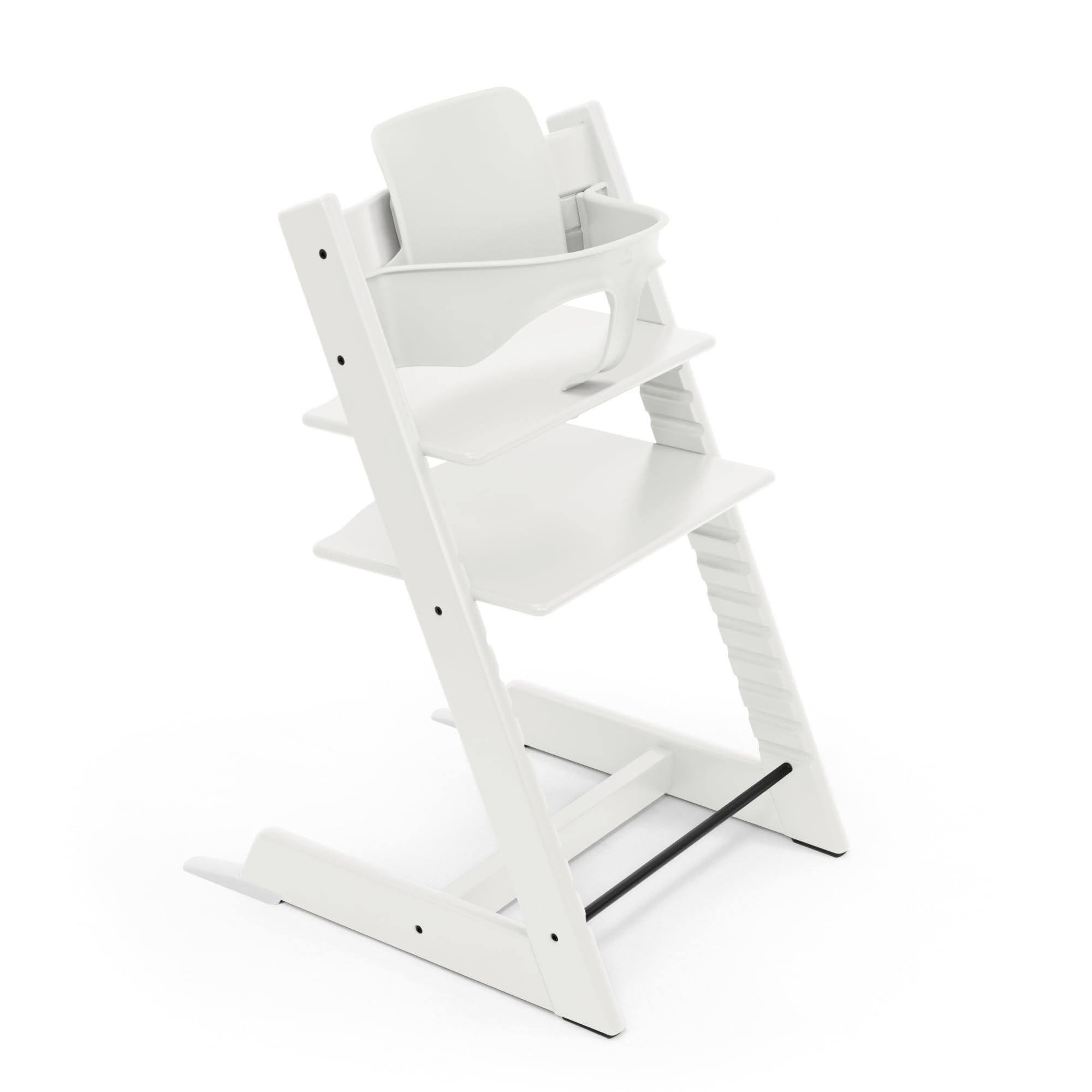 Seggiolone Tripp Trapp di Stokke, White - Include Sedia + Baby Set 2 per bambini tra 6-36 mesi - Regolabile, Ergonomico e Facile da pulire