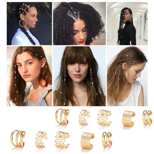 30 Accesorios para Trenzas y Dreadlocks en Estilo Dorado miniatura 7