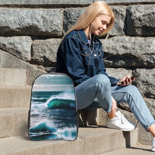 Sac à dos transparent imprimé eau de mer au design décontracté chic avec finitions noires - 6