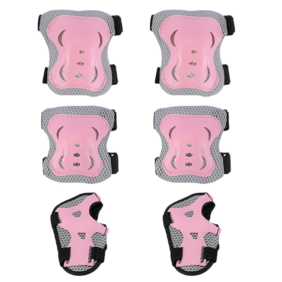 NHQZ Protezione Kit per Bambini, 6 in 1 Ginocchiere Gomitiere Tutore Polso Protezioni Set, Regolabile Attrezzatura Protettiva, Scooter e Rollerblade