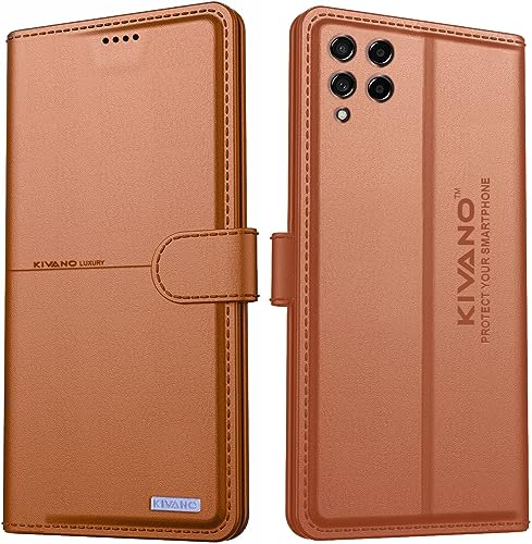 Image of Compatible with Samsung Galaxy M53 5G Flip Cover | Leather Finish | Inside Pockets & Inbuilt Stand | Shockproof Wallet Style Magnetic Closure Back Cover Case