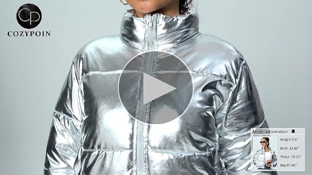 Amazon.com: COZYPOIN Women's Metallic Shiny Cropped Puffer