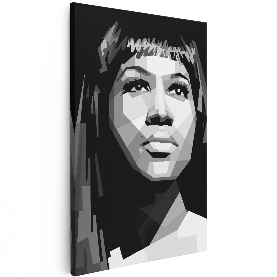Artaza Cuadros Decoración Salón Modernos Retrato Mujer Geométrico - 60x90 cm - Cuadros Decorativos Blanco Y Negro - Decoración Pared - Lienzos Arte Moderno