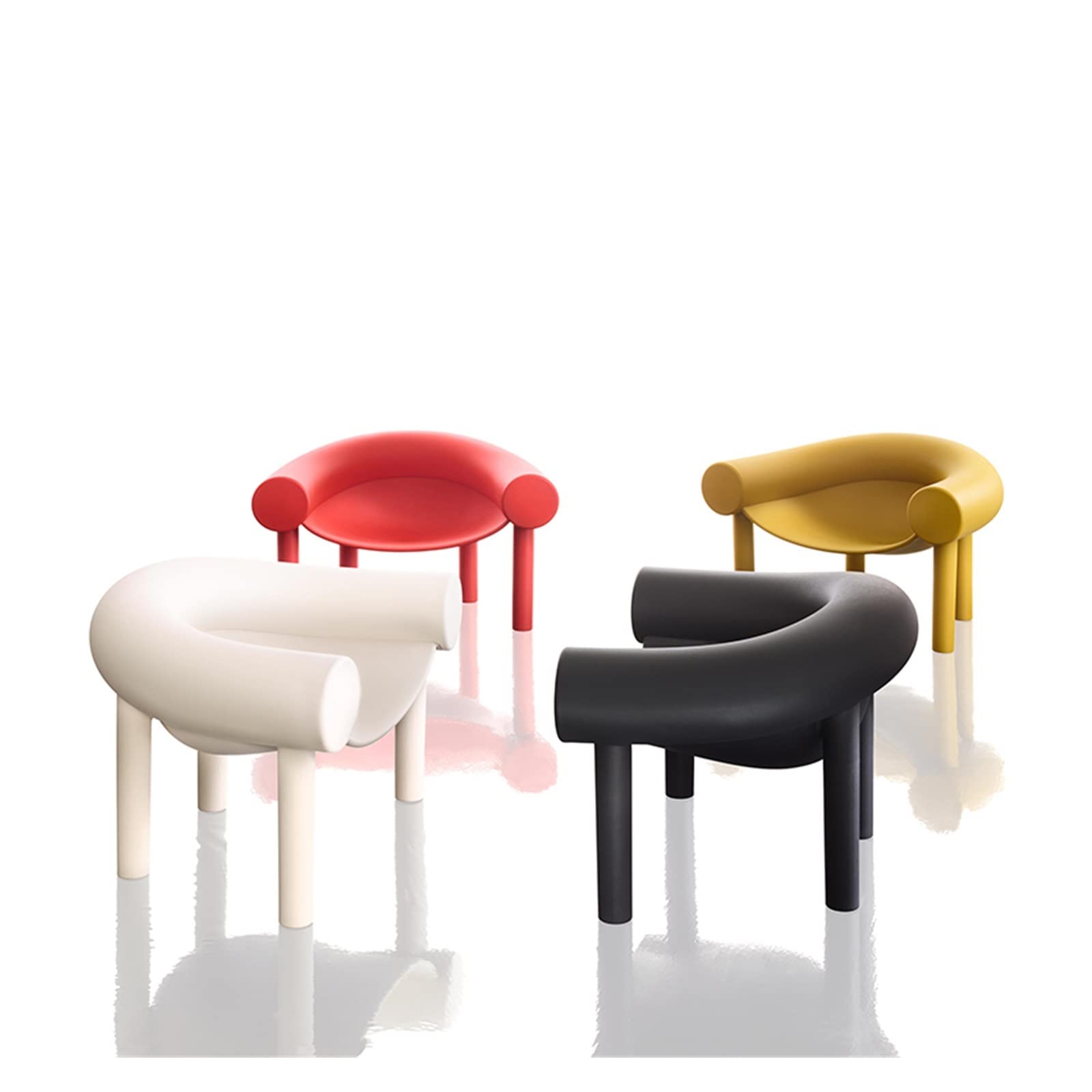Moda Personalizada Creativa Creativa Silla de sofá Silla plástico Silla de Herradura de Arte de Ocio Estilo nórdico (Color : A Yellow)