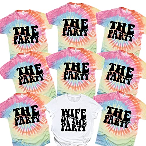 Bachelorette Party Shirts, Tie Dye Bachelorette Party T-Shirts, Retro Bridesmaid Gift, Wife Of The Party Shirt, Bridesmaid Proposal, Boho Tie Dye Bachelorette Shirt