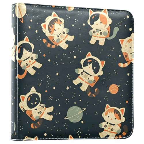 Kigai Cute Cats Photo Album Self Adhesive Scrapbook Album Leather Cover DIY Picture Scrap Book with 20 Adhesive Sheets, 11.8x24x0.8 inch