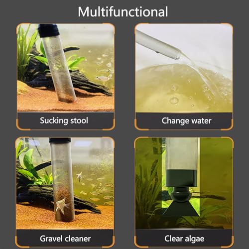 Image of Carefree Fish Aquarium Gravel Vacuum Sand Cleaner with 6Ft Pipe Fish Tank Water Changer Adjustable Length ABS(for 8~30Gal Tank)