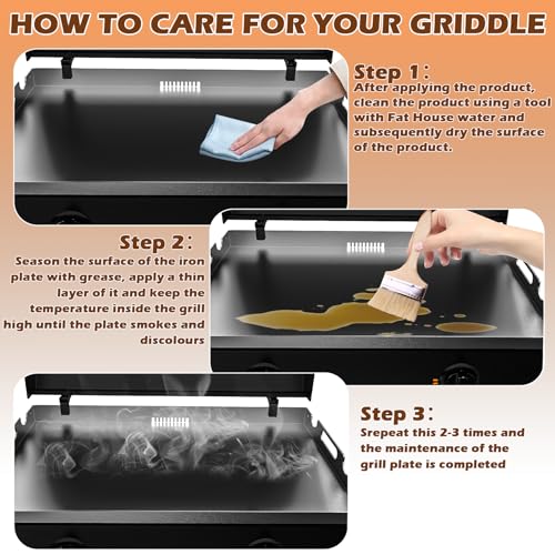 New Upgrade 28 Inch Griddle Replacement Top for Blackstone 28" Flat Top Grill 1803 1924 1883 1853, Gas Griddle Replacement Parts Top with Rear Grease System for Most Blackstone 28" Flat Top Grill by MOASKER - Image 5