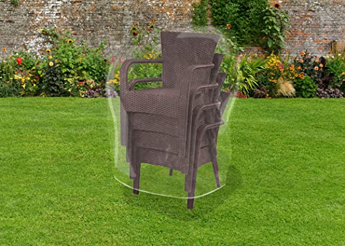 Laminet Crystal Clear Heavy-Duty Waterproof Plastic Outdoor Furniture Cover - Hi-Back/Stacked Chairs Cover - 3 Season Protection - Keep Rain, Snow & Debris Off! Premium Protection At Economy Price! #TOP1
