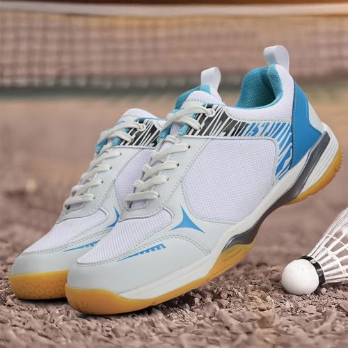 Image of Liberty Freedom Pluto-1 Sports Lacing Non-Marking Badminton & Paddle /Pickle Ball Shoes for Men - Black & Sky Blue - Lightweight & Comfortable | Suitable for Table Tennis, Squash and All Indoor Court