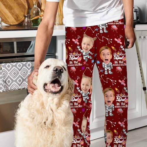 Custom Pajama Bottoms for Men Women Red Love Heart Photo Sleepwear Pants,Personalized Valentine Pj Trousers Gifts4