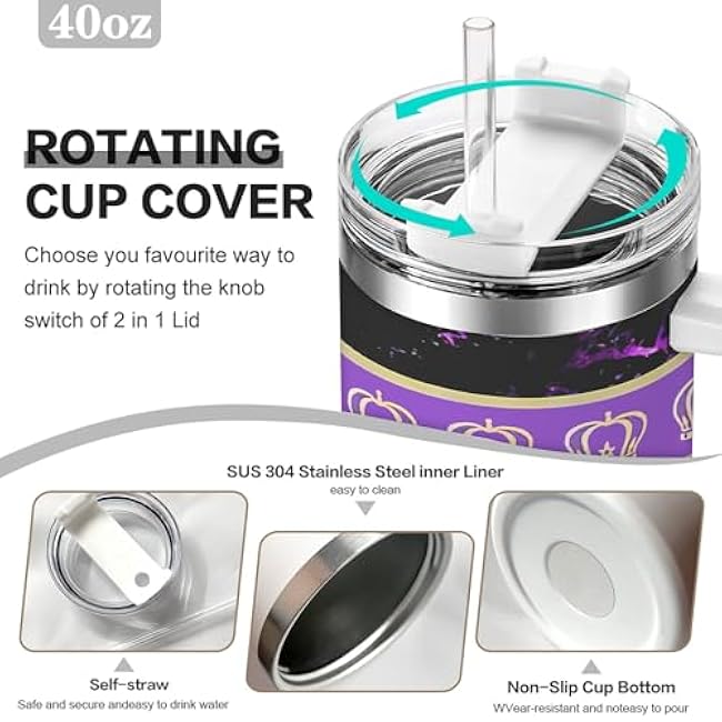 1pc 40oz Royal Crown Canadian Whisky Style Tumbler with Lid, Insulated Travel Mug, Gift for Women Men, Ideal for Halloween, Independence Day, Memorial Birthday Gift, Coffee Cup, weird stuff