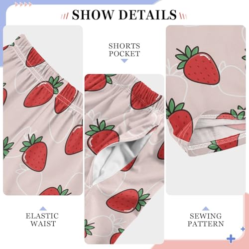 Doodle Red Strawberry Boys Pants for Kids Jogger Pants with Pockets S-XL4