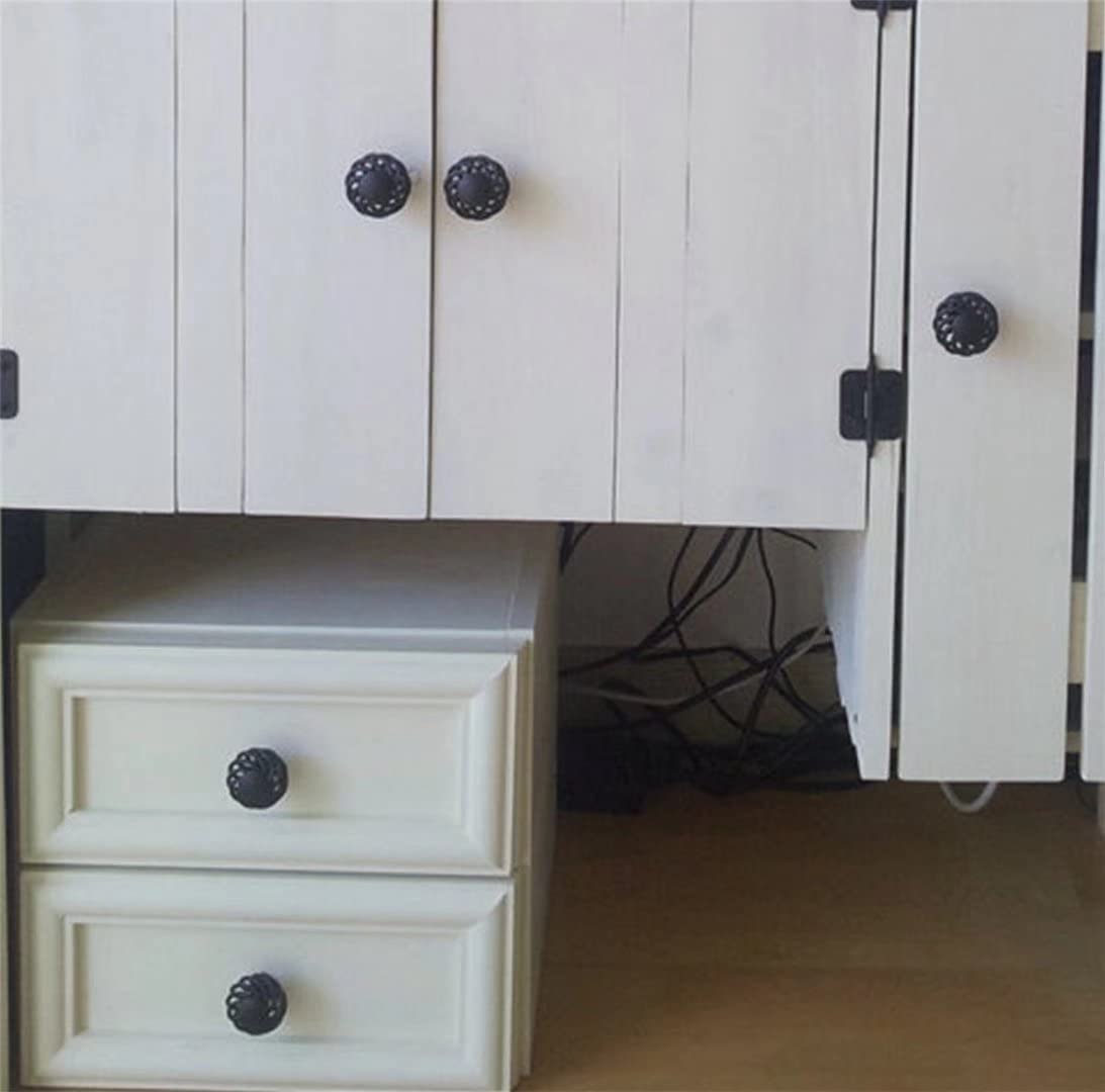 10 Poignées Tiroir Vintage Forme Cage D'oiseau Noir - Pour Meubles, Armoire, Cuisine, Salle De Bains