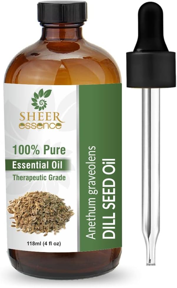 Essential Oils 4oz - 100% Pure and Natural - Therapeutic Grade Oil - Huge 4 Fluid Ounces Bottle with Premium Glass Dropper (Dill Seed Oil)