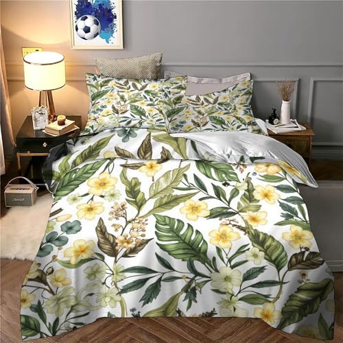 Parure de lit 3D floral microfibre 140x200cm pour lit simple - 6