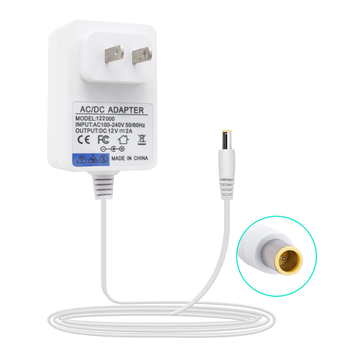 6.5ft Extra Long Charging Cord for Happiest Baby Snoo Smart Sleeper Bassinet,12V 2A Power Cord Compatible with Model CGSW30-120-2000ll CGSW301202000ll