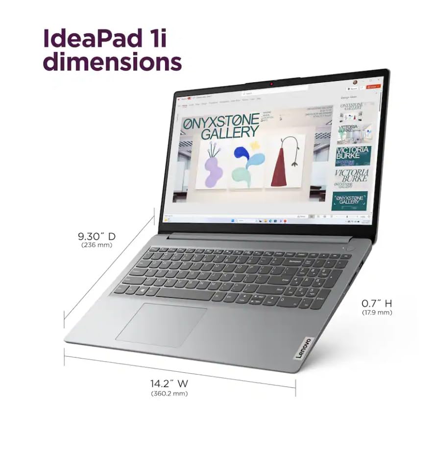 Image of Lenovo 2026 IdeaPad 1i 15.6 inch FHD Laptop,Intel Core i5-1335U, 16GB RAM, 512GB SSD,Intel Iris Xe Graphics,with Lifetime Office Wi-Fi 6,Long Battery Win 11 Pro, Cloud Grey,