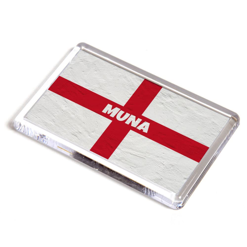 FRIDGE MAGNET - Muna - St George Cross/England Flag - Girl's Name Gift