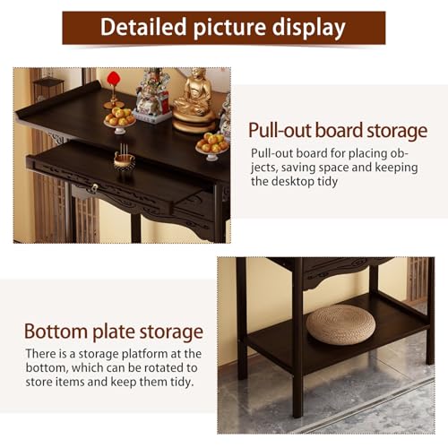 Table d'autel en bambou compacte pour organiser vos objets de pooja - 5