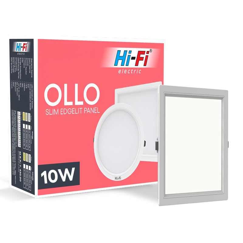 Image of Hi-Fi OLLO Polycarbonate 10-watt Square Led Downlighter| Recessed Led Downlight|Led Ceiling Light for Home and Hall|Cut Out: 68 mm, Color: Natural White (4000K) Pack of 1