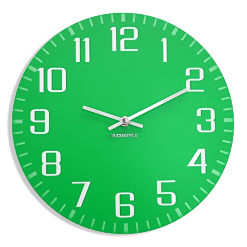 FLEXISTYLE FACILE Wanduhr – 30 Cm Durchmesser, Violett, Ultra Leise, EU-Herstellung – Für Wohnzimmer, Büro