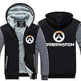 CHUSS Herren Hoodie Sweatshirt Jacke - Überwatch Glühen Gedruckt Warm Pullover Mantel - Baseball Uniform Langarm Zip Pullover -Teen Geschenk J-Small
