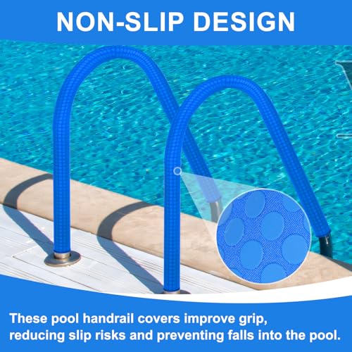 Zippered Pool Handrail Cover, 6 Feet Slip Dual-Side Anti-Slip Resistant Neoprene Hand Rail Covers for Swimming Pool Handles Hand Railing Covers Grips by Aolabela - Used condition - Image 4