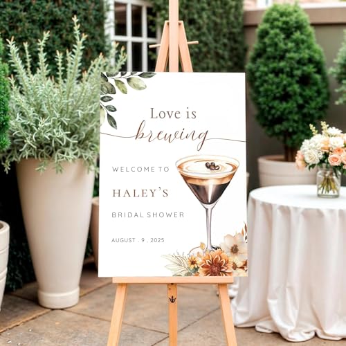 Nvtbibi Store Espresso Martini Bridal Shower Poster, Signature Cocktail Bar Wedding Decoration, Rustic Boho Drink Menu Party Accent, Autumn Inspired Beverage Station Artwork, Elegant Bar Theme Poster for Bridal Celebration