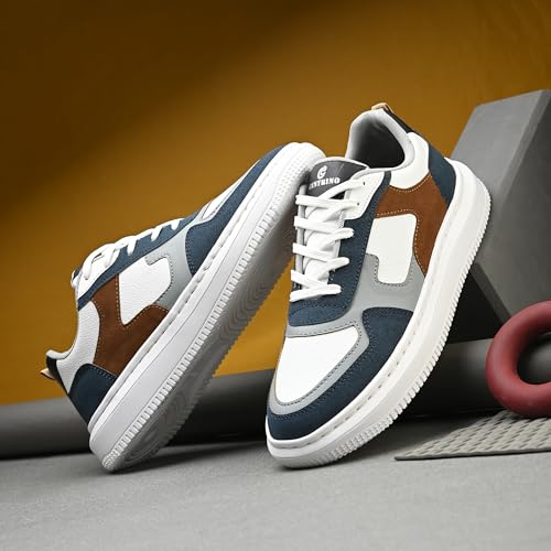 Image of Centrino Durable Sneakers for Men | Shoes for Man Stylish | Casual Lightweight Lace-Up Canvas Walking Shoes | Cushioned Insole | Breathable Anti-Skid Comfortable Sole | Mens Shoes for Long-Lasting Use (9587)