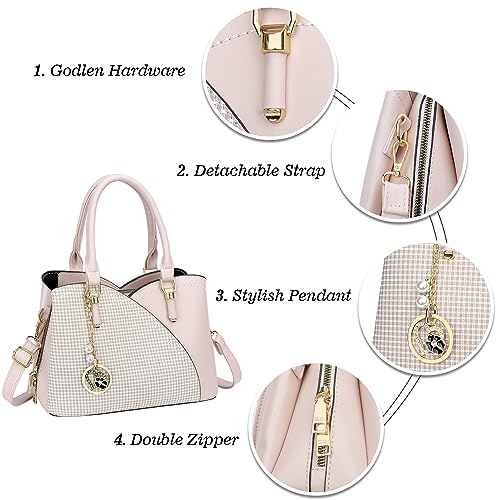 Image of KKXIU Triple Compartments Purses and Handbags for Women Fashion Ladies Satchel Shoulder Top Handle Bag