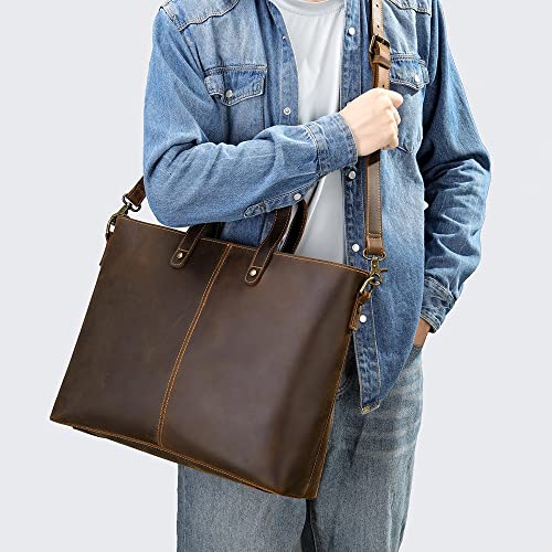 Mens Crossbody Messenger Bags Leather Computer Bag Retro Men's Single Shoulder Crossbody Bag for Work Business3