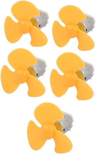 X-DREE 5Pcs DC 6V 12500RPM High Torque Motor 3 Vanes 50mm Dia Propeller Yellow for RC Aircraft(5 Unids DC 6V 12500RPM Motor de Alto Torque 3 Vanes