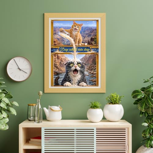 Puzzles para adultos 500 piezas, rompecabezas de ventana con gato - arte de manchas, rompecabezas de gato imposibles para personas mayores y familia, 20.47x14.96 pulgadas, póster 1:1, letras en el reverso miniatura 6