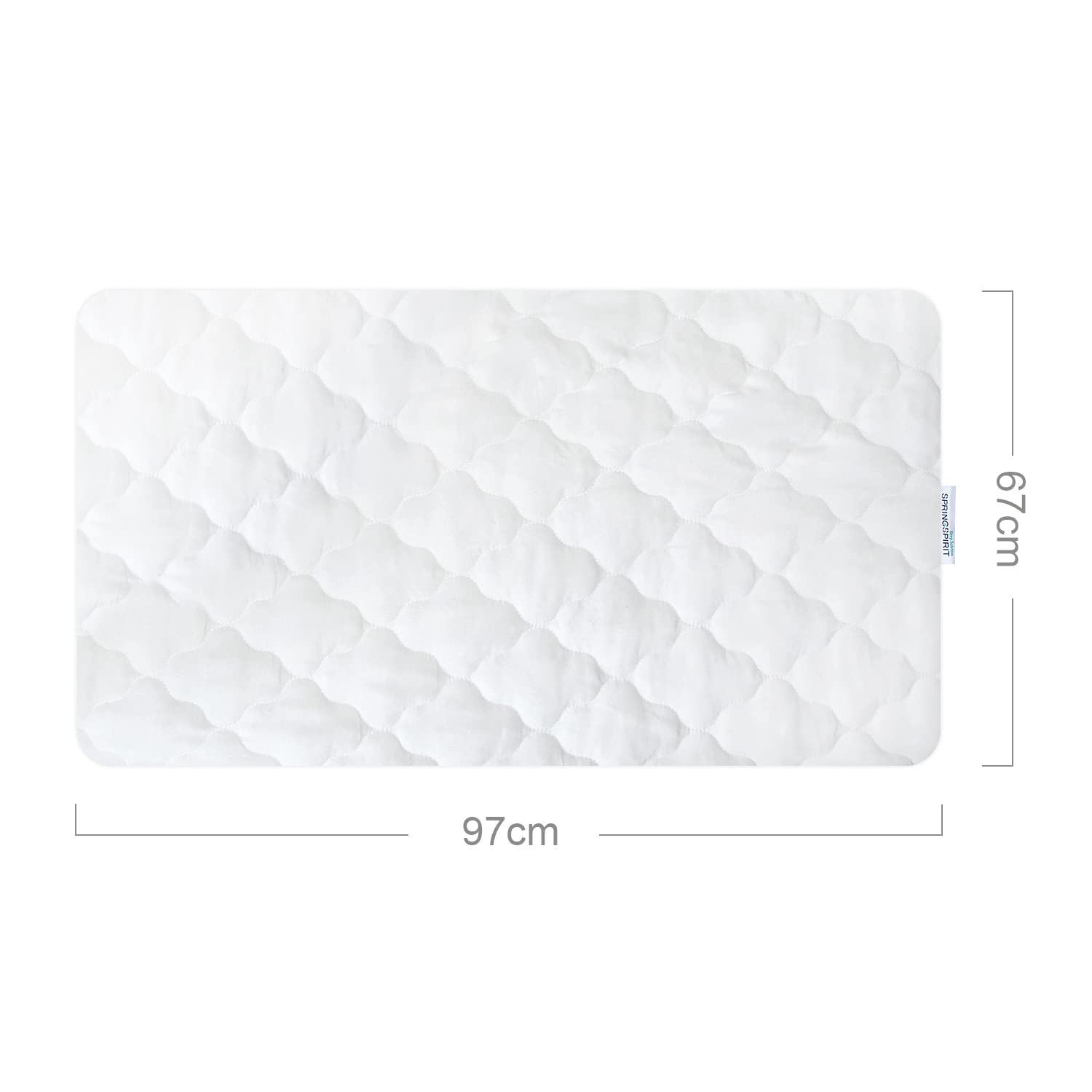 SPRINGSPIRIT Wasserdichter Matratzenschoner für Reisebetten, passend für 95 x 65 cm Standard-Reisebetten, ultraweicher gesteppter Bezug für tragbares Kinderbett, atmungsaktiv, geräuschloses